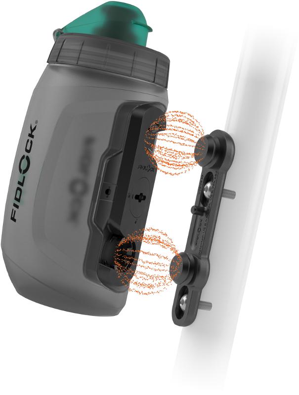 FIDLOCK TWIST bottle 450 antibacterial + bike base smoke